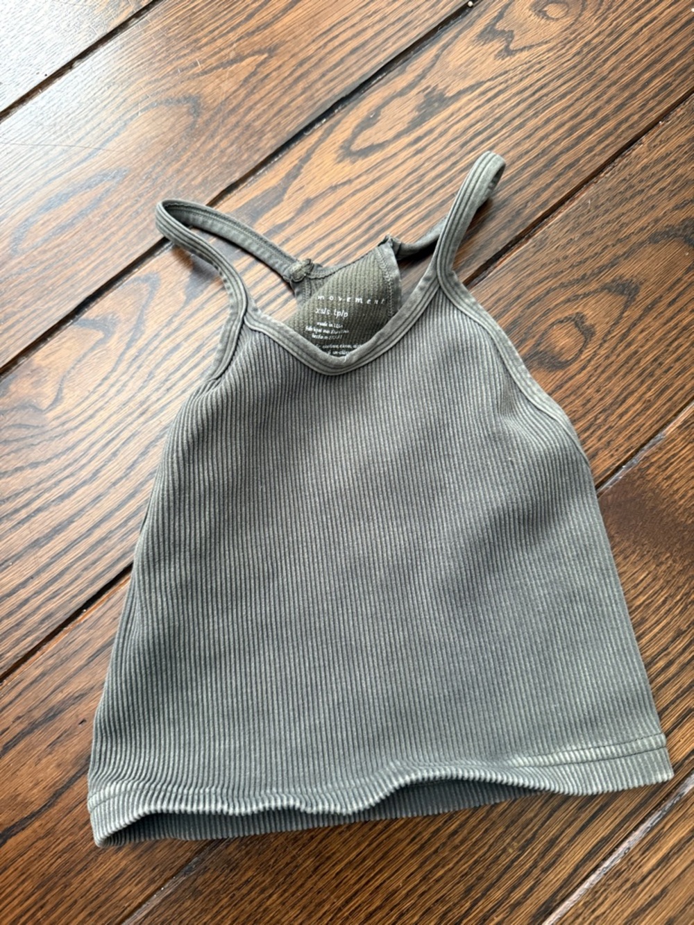 FP Movement by Free People Ribbed Tank in Olive Gray